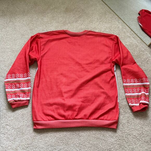 Ugly Christmas Sweater Yellow Snow Merry Christmas Holiday Red Mens Large NEW - Picture 2 of 12
